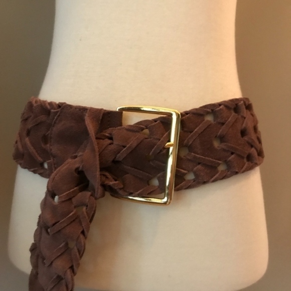 NWOT Anthropologie Linea Pelle Watson Suede Brown  Belt 39\